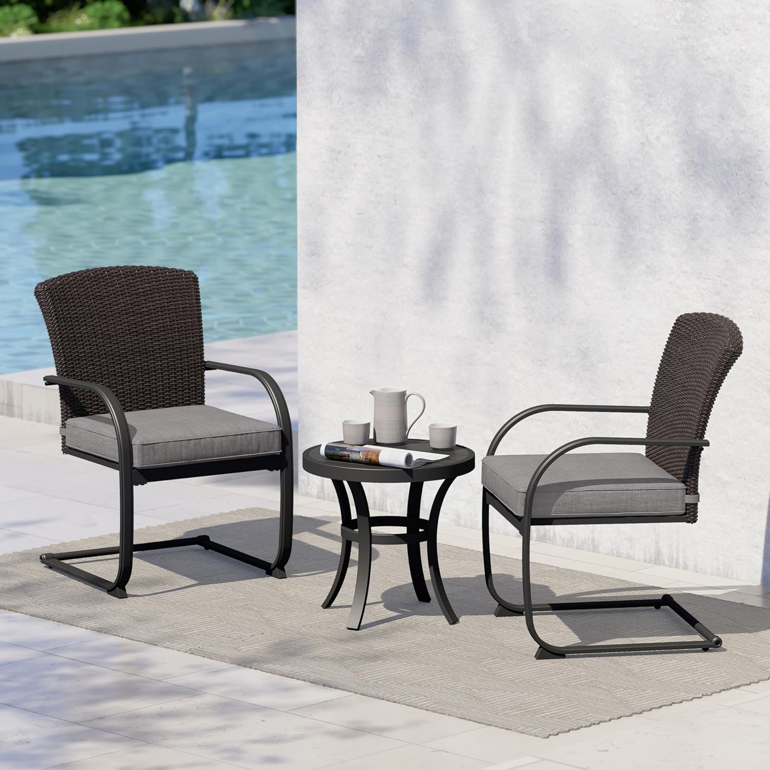 Grand patio 3Piece Bistro Set, Outdoor All Weather Wicker