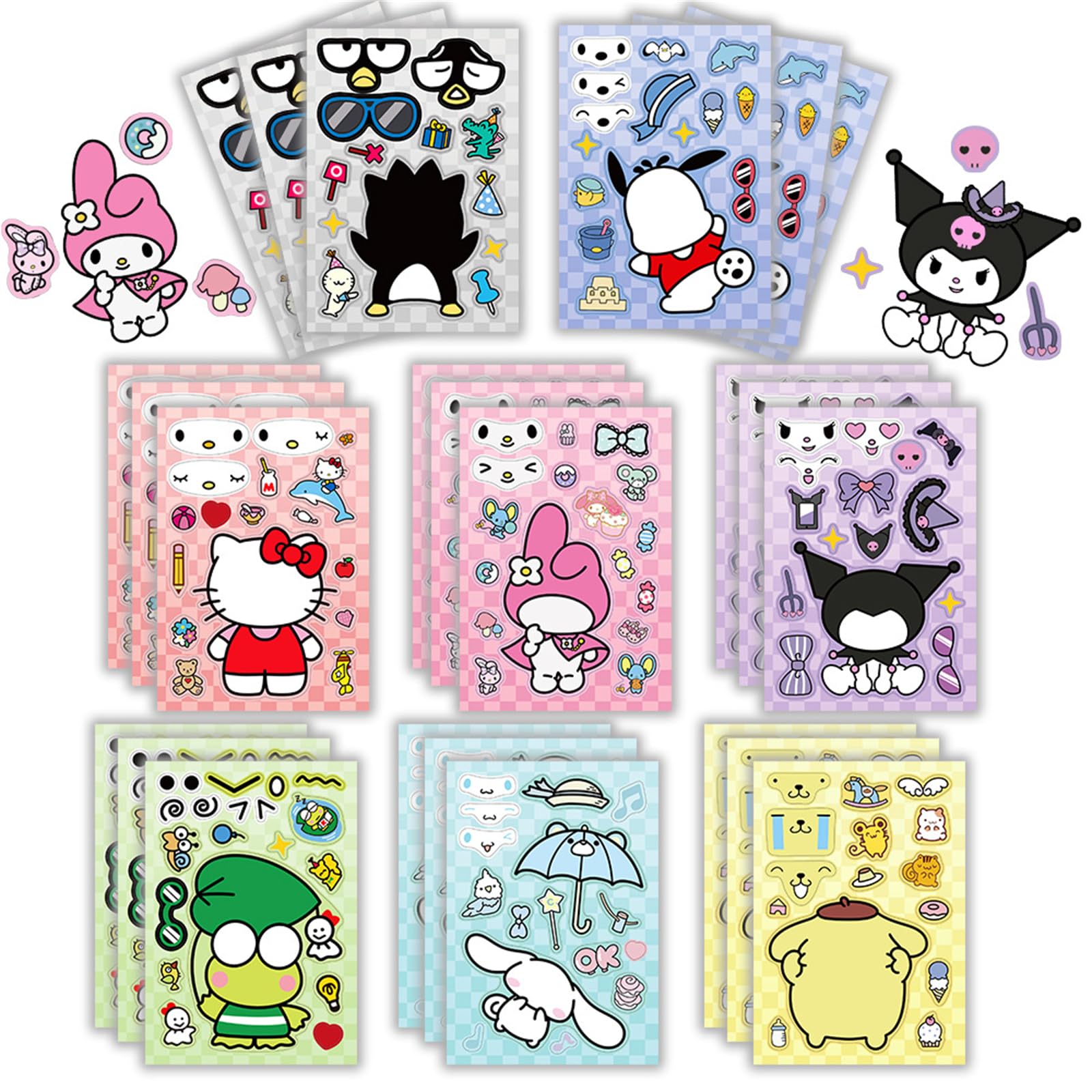 Amazon.com: Mixed Sanrio Stickers for Kids,24 Sheets Cartoon
