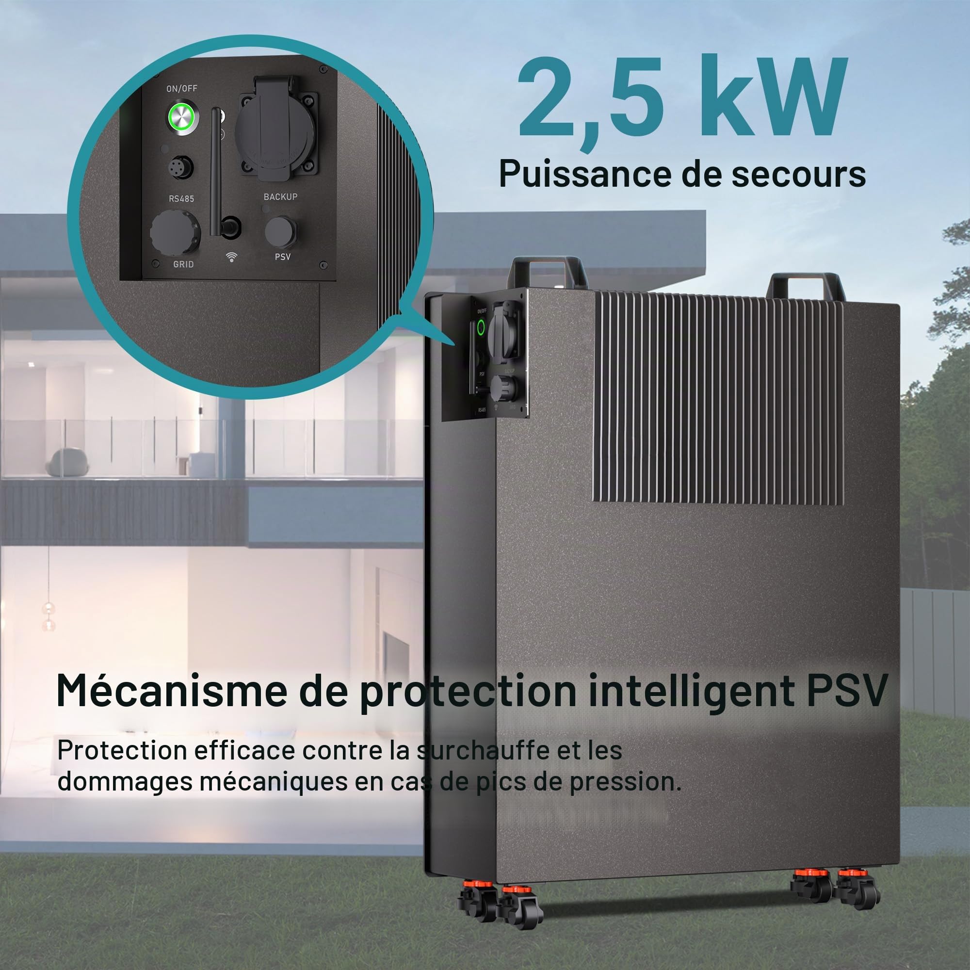 MARSTEK Venus-E Mémoire de Centrale de Balcon 5,12 KW + Compteur Intelligent CT002, système de Stockage d'énergie couplé AC, mémoire Solaire Tout-en-Un, 0% de TVA, Uniquement pour Les particuliers