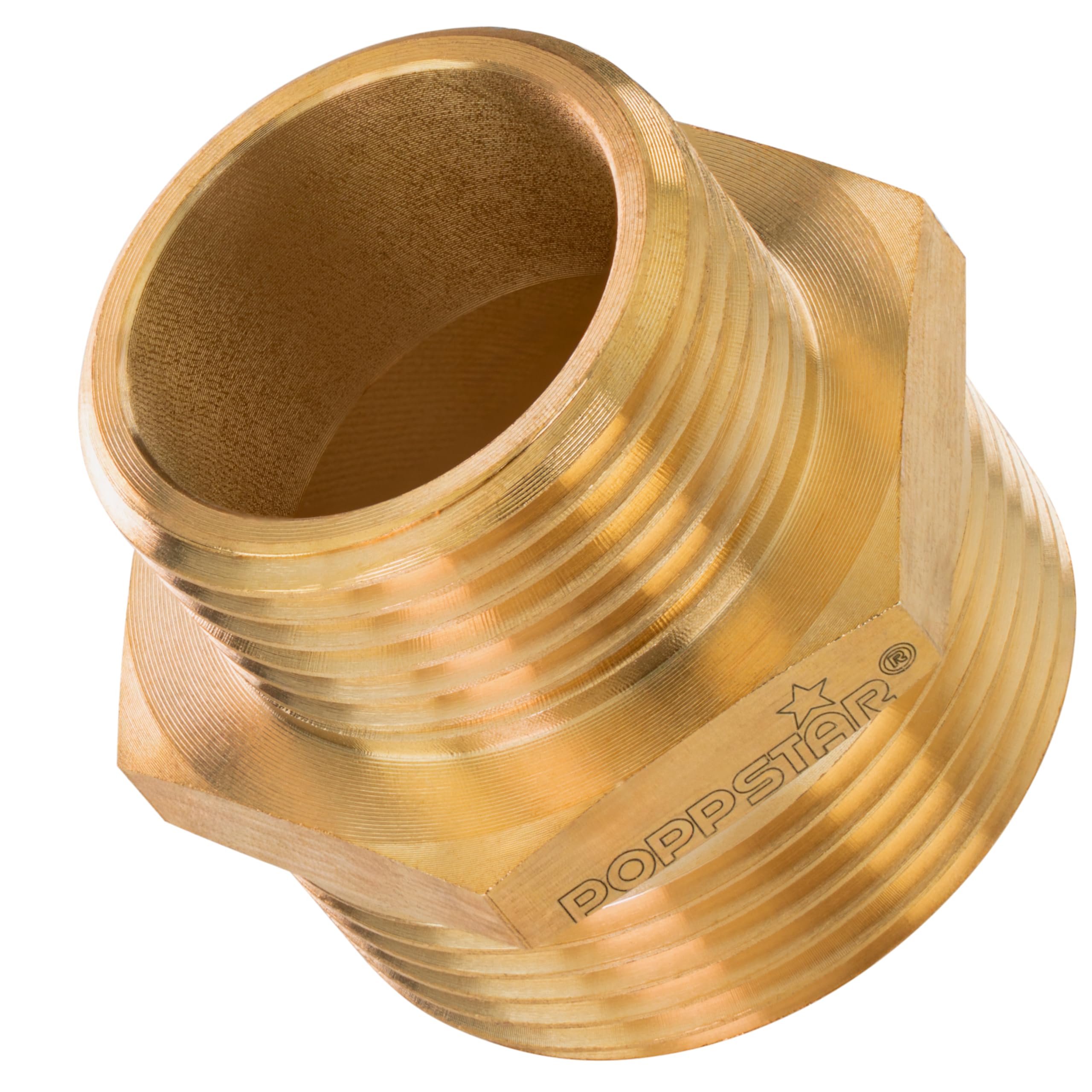 Poppstar Brass Reducing Nipple External Thread 1 Inch To 1 1/4 Inch, With Hexagon