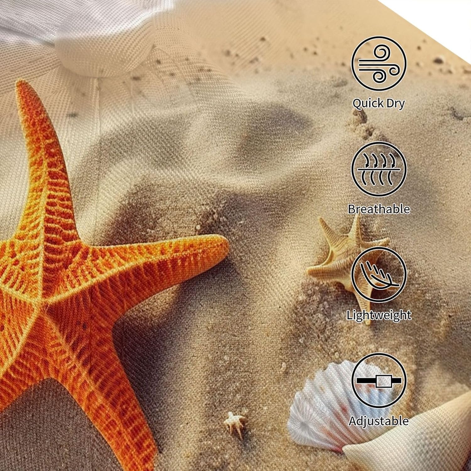 Sea Beach Starfish Baseball Caps for Women Men Golf Dad Hat Adjustable Sun Hat Fashion Sports Caps Black