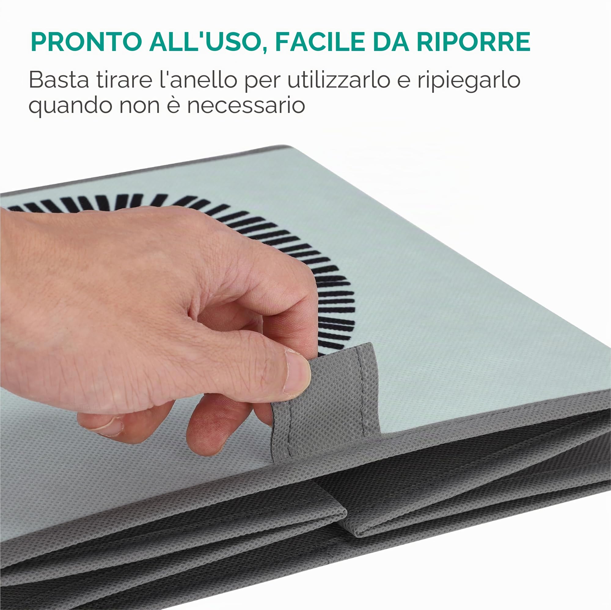 Ceste Porta Giochi Bambini Set di 3 Cubi Contenitori 28 x 28 x 28 cm Verde Menta