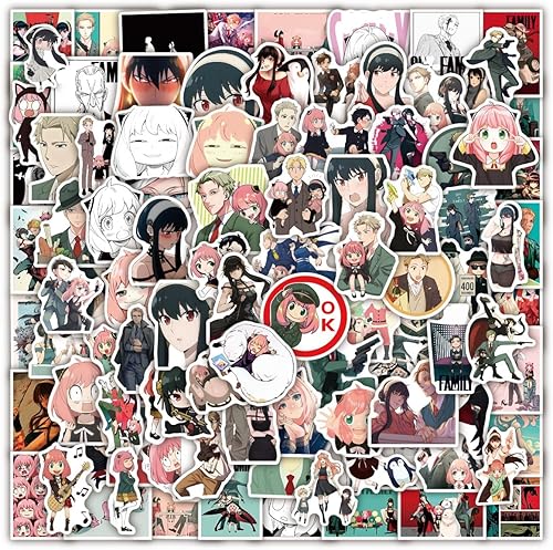 100 calcomanías de anime lindas para adolescentes y niños, calcomanías de la familia SPY-calcomanías de graffiti para laptop, álbumes de recortes,