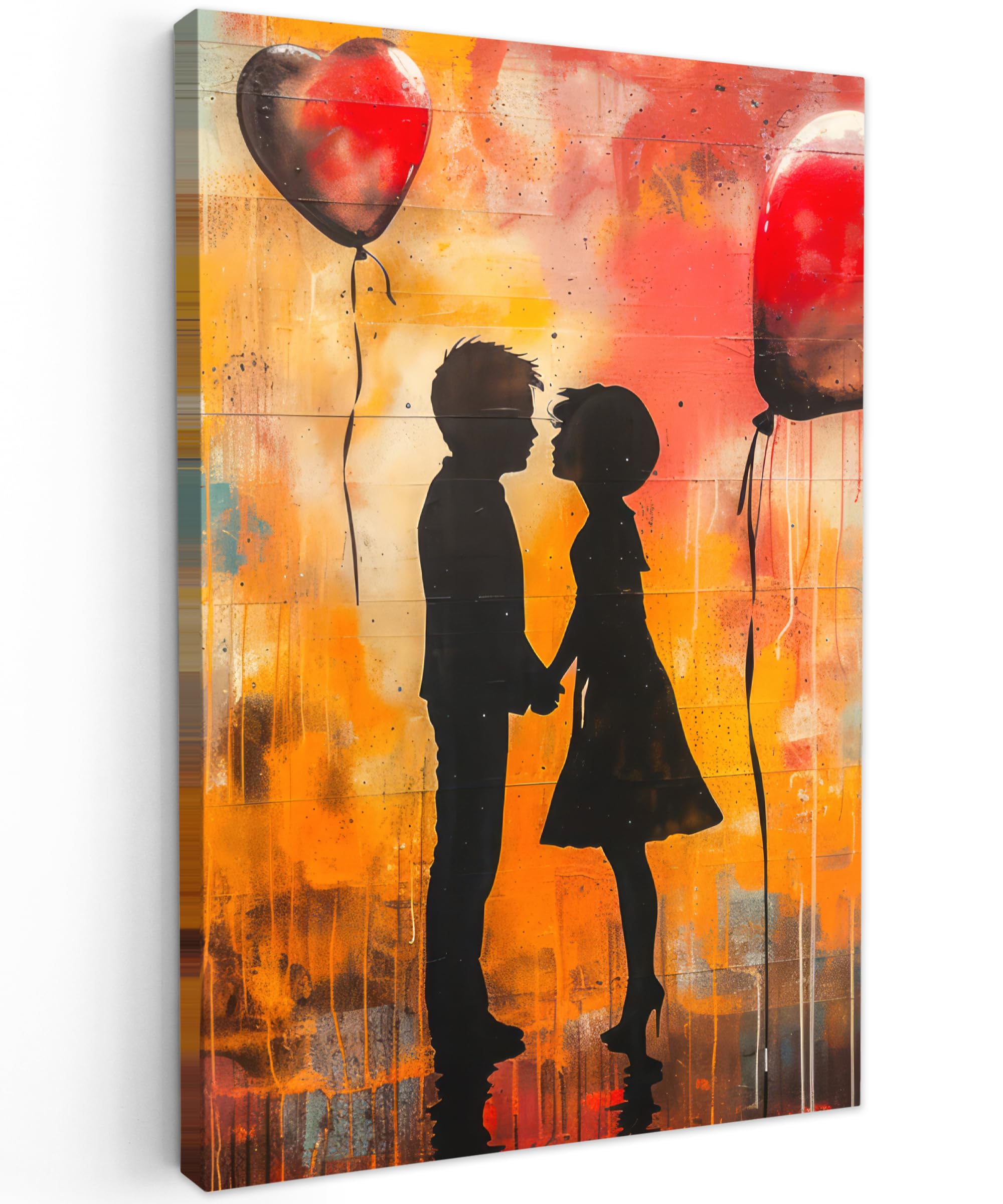 MuchoWow© Canvas Wall Art 24"x35" / 60x90 cm Decor Hanging Pictures for Living Room Canvus Artwork Deco Walls Street art - Love - Graffiti - Art - Banksy — image 1