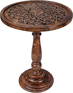 Wooden Wooden Pillar Accent Table