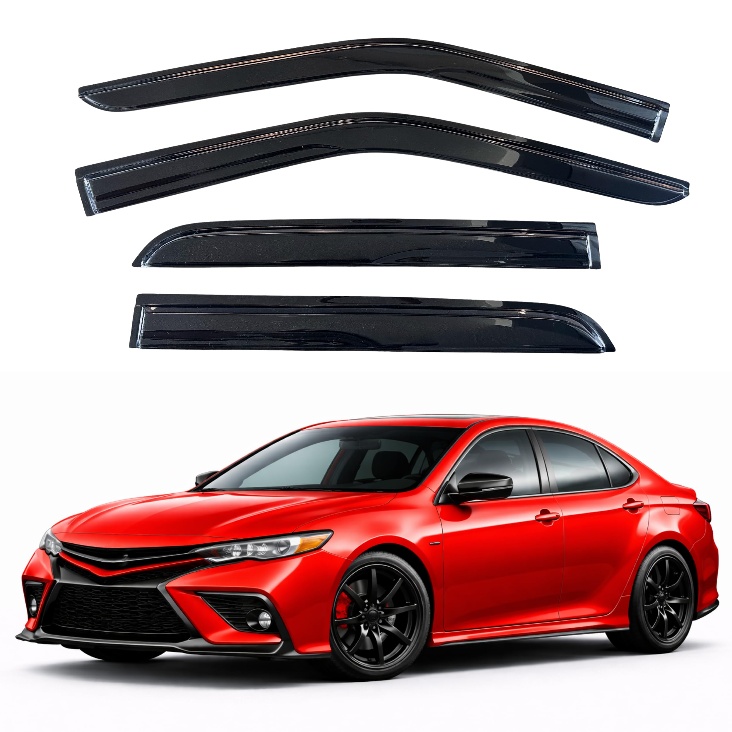 KPY Rain Guards Fit for 2018-2024 Toyota Camry, Out-Channel Window Visors Vent Wind Deflectors 4PC, Car Accessories for 18-24 Camry