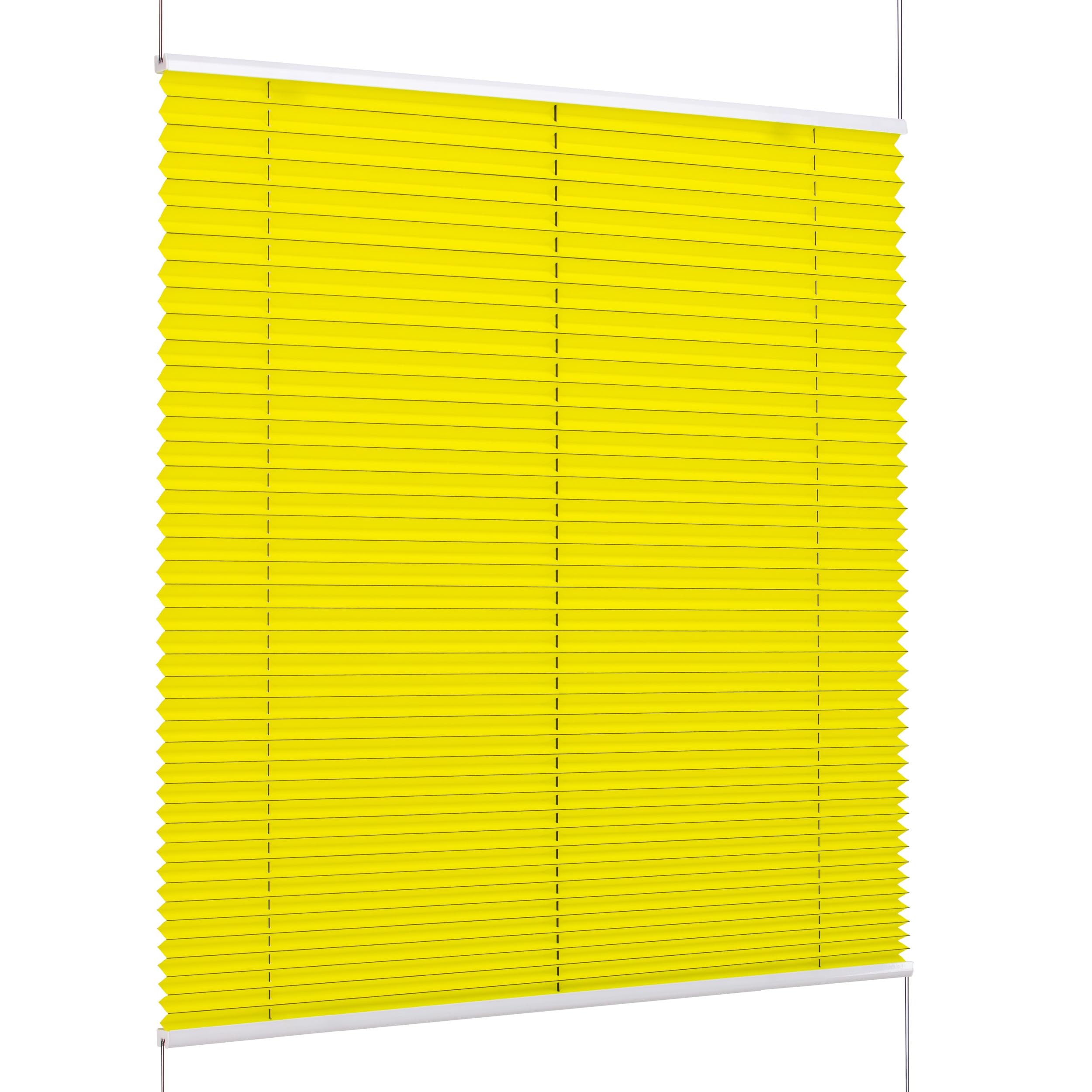 K-Home Florida Klemmfix Pleated Blind, Yellow, 35 x 130 cm (W x L), Unique Design with Charming Light Effect
