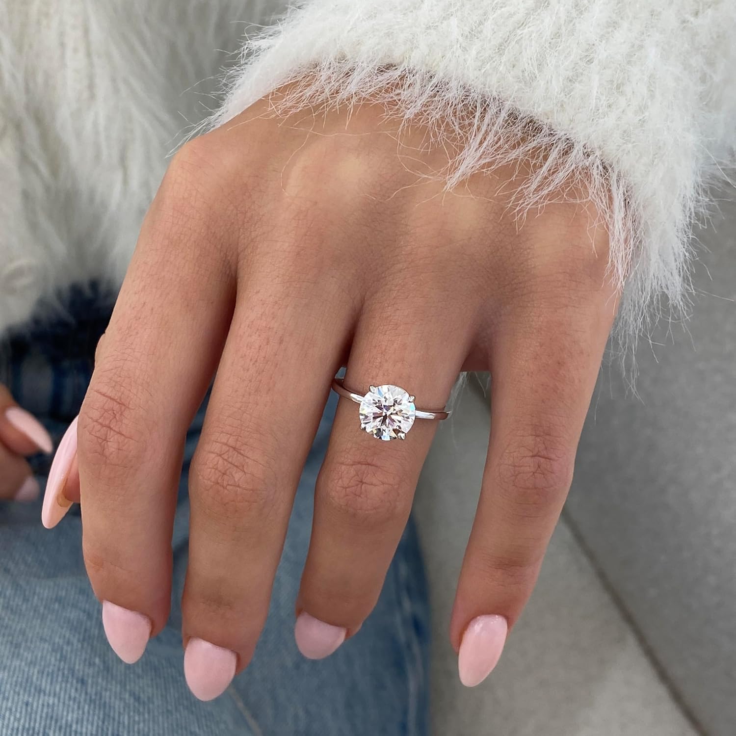 GLAM AND GEMS 14k White Gold Engagement Ring/Wedding Ring With 0.20 to 3.00 Carats Lab Grown Diamond (E Color, VS1 Clarity) Rings For Women, IGI Certified, Gift For Her, Jewelry for Women - Image 4