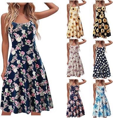 NMSL Women Casual Beach Summer Dresses 