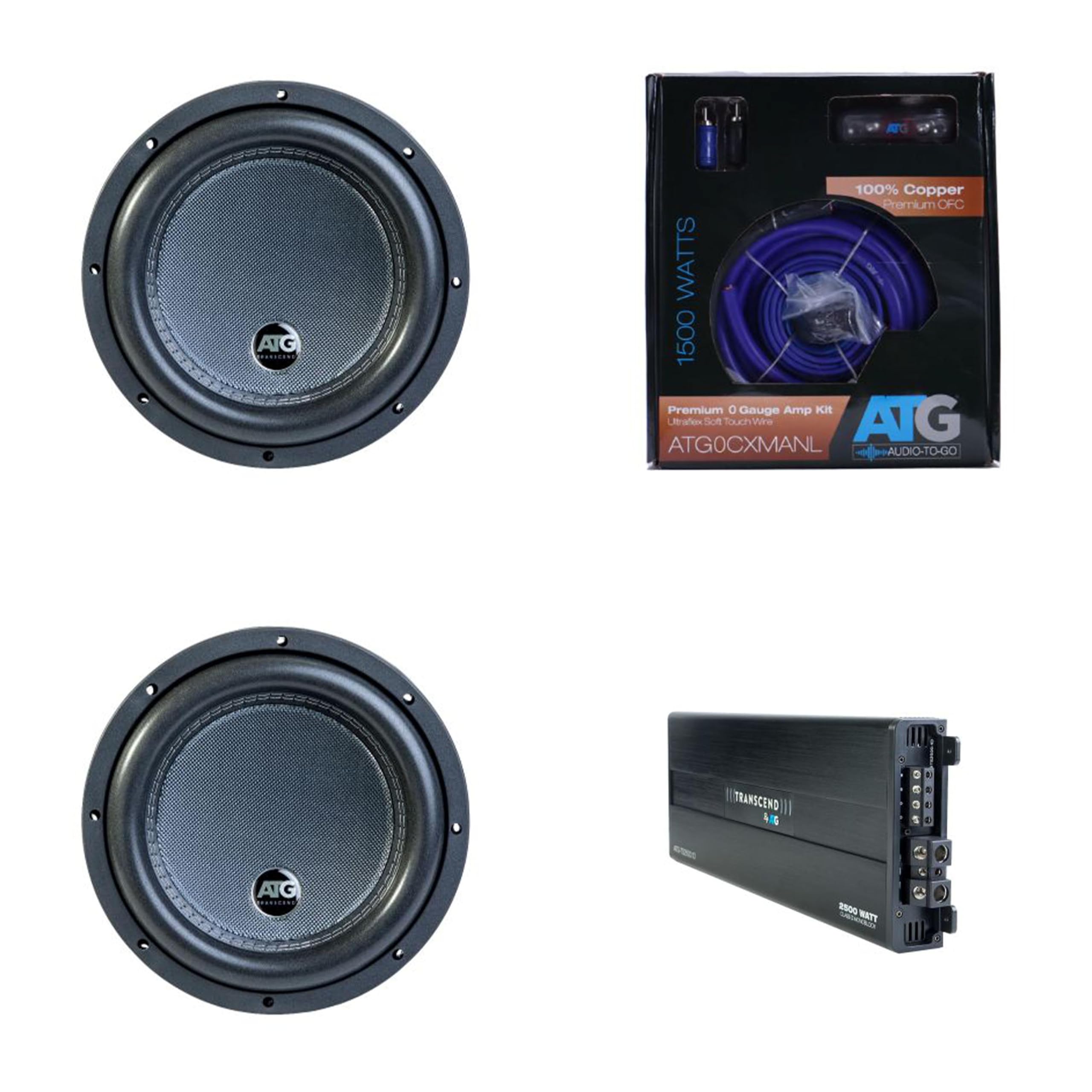 ATG Transcend Series 2500 Watt Class D Mono Amplifier with (2) 15