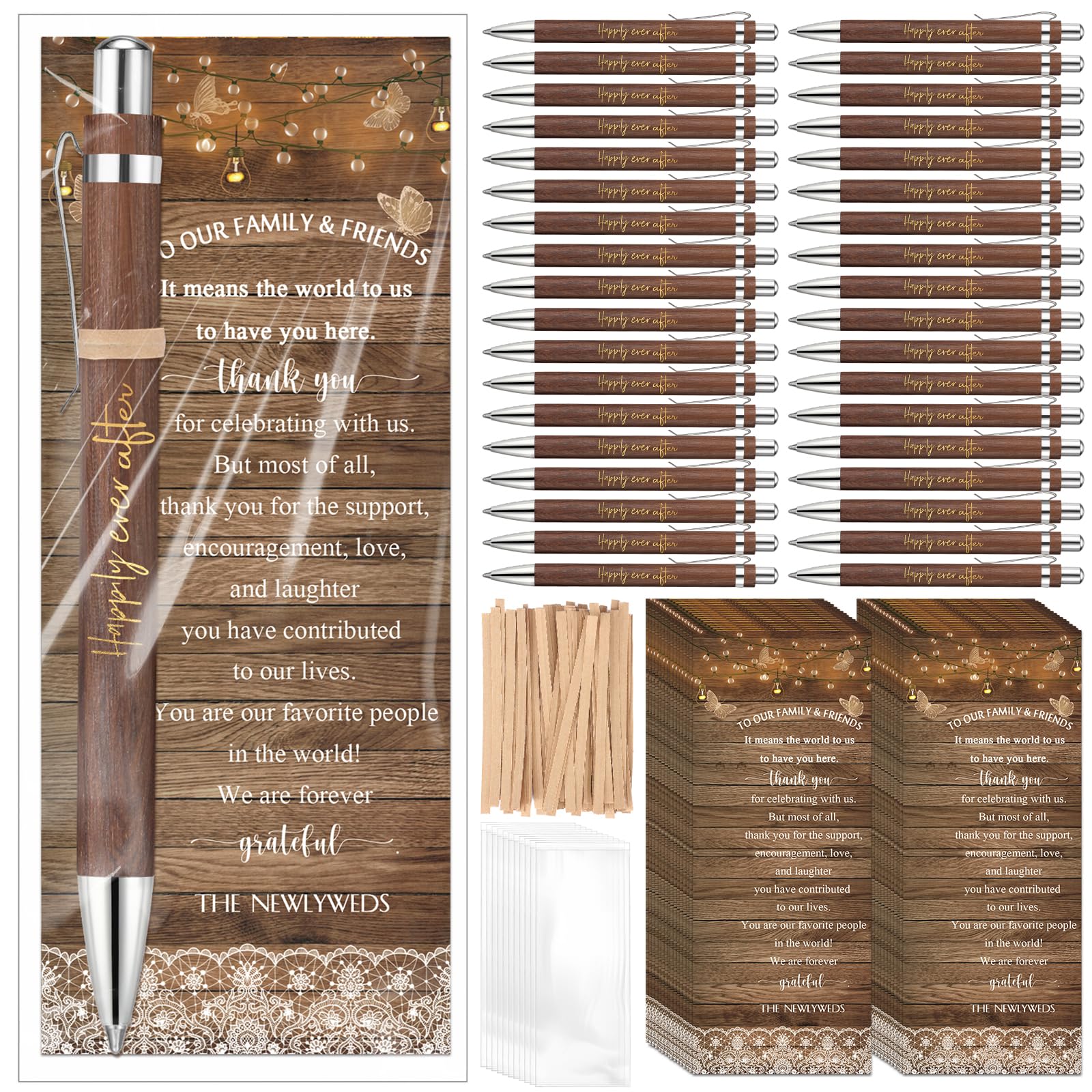 Stylo en bambou mariage avec marque-page bois souvenir invité EVJF original - 7