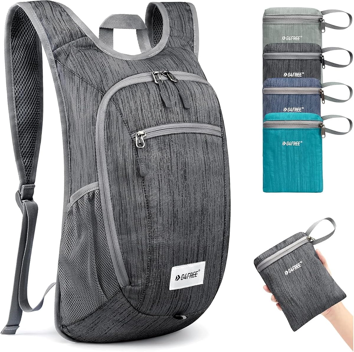 Mochila de senderismo G4Free de 10L/15L, mochila de senderismo ligera y plegable, bolso de hombro plegable para viajes pequeños al aire libre