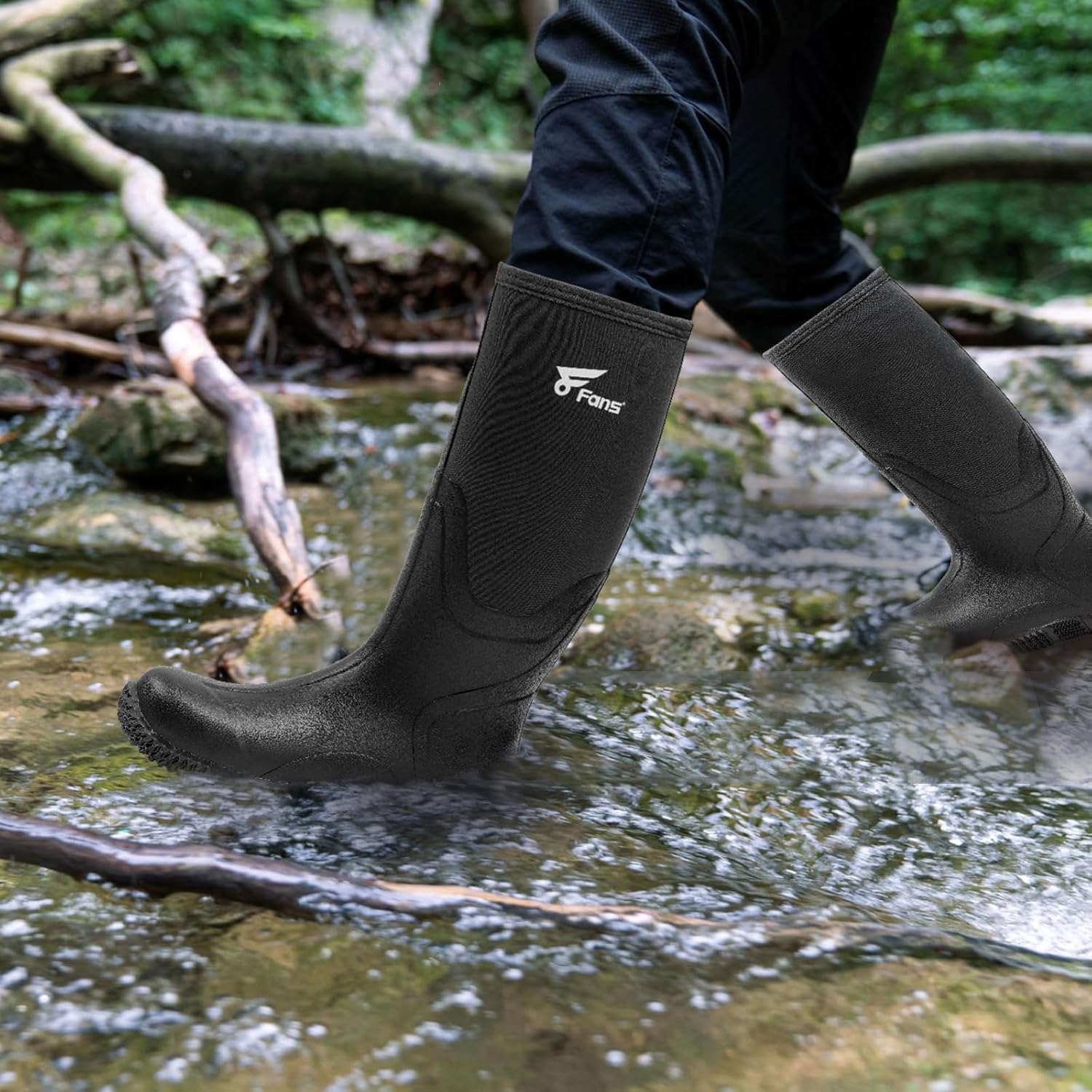 8 Fans Insulated Waterproof Hunting Boots for Men – 1000G Thinsulate, 5mm Neoprene, Rubber Camo Boot, 17-inch Shaft, Anti-Slip Traction Outsole - Image 5