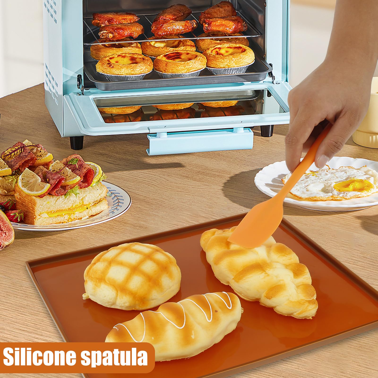 Teglia Da Forno In Silicone 31x26 Cm | Antiaderente, Pieghevole | Per Pane, Biscotti, Dolci - Foto 6