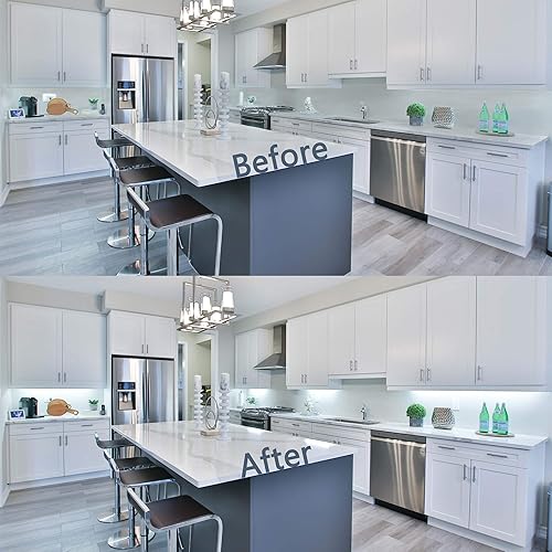 Miniatura 7 de JUSJUBR Iluminación blanca fría de 12 pulgadas para debajo del gabinete y luz de juego RGB