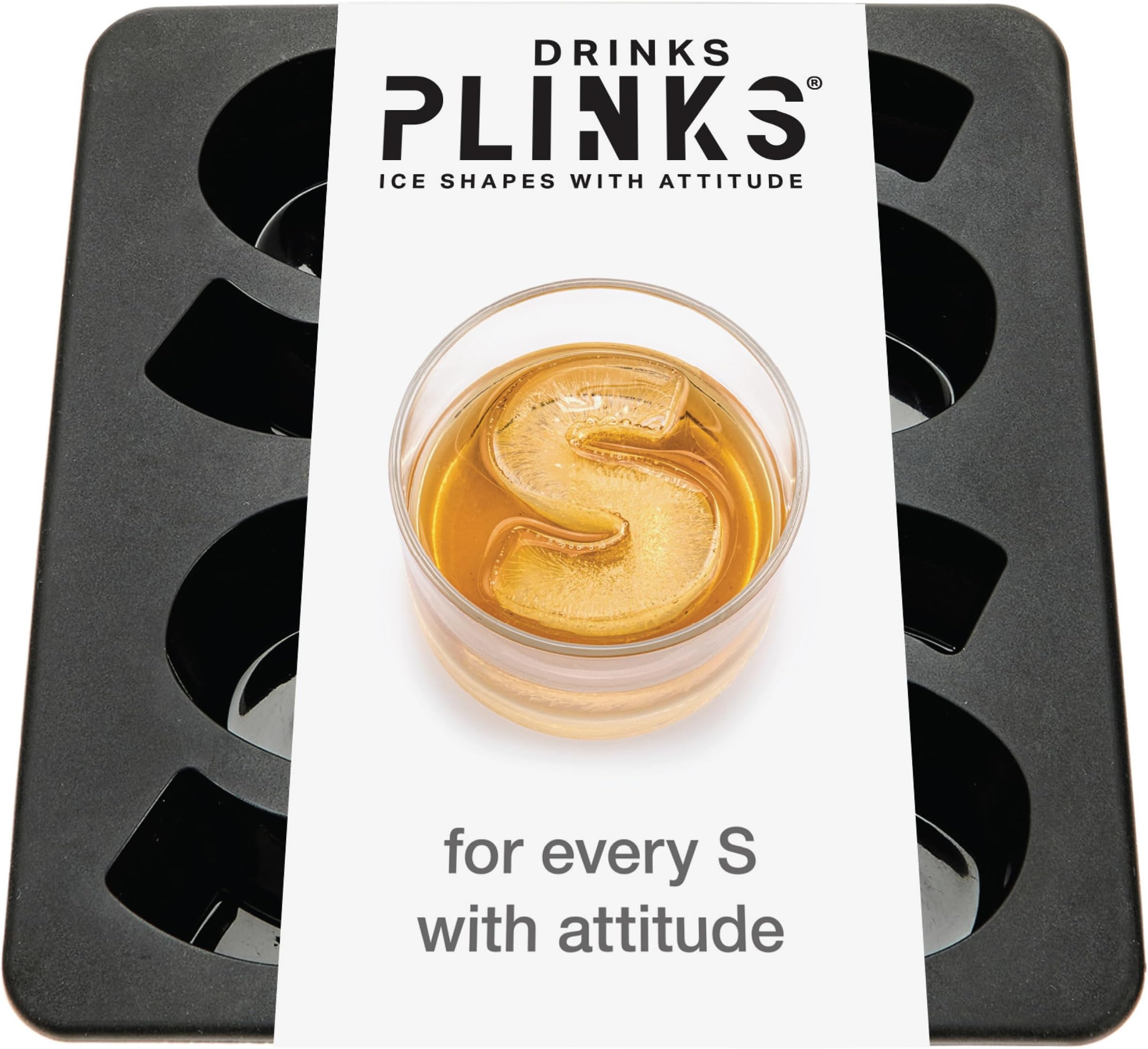 DRINKSPLINKS Letter S Personalized Ice Cubes Mold With Initials. Custom Ice Cube Trays are Thoughtful Customized Gifts, Fun Cocktail Accessories, Monogram Whiskey and Bourbon Gifts for Men and Women
