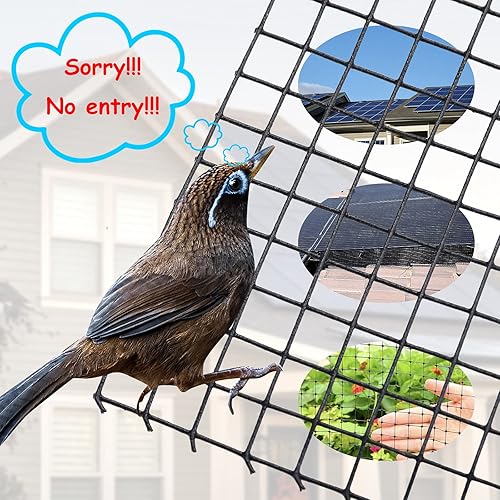Miniatura 2 de Panel solar de malla de protección de pájaros, 70 sujetadores de aluminio, 6 pulgadas x 102 pies, panel solar, protección de palomas, a prueba de