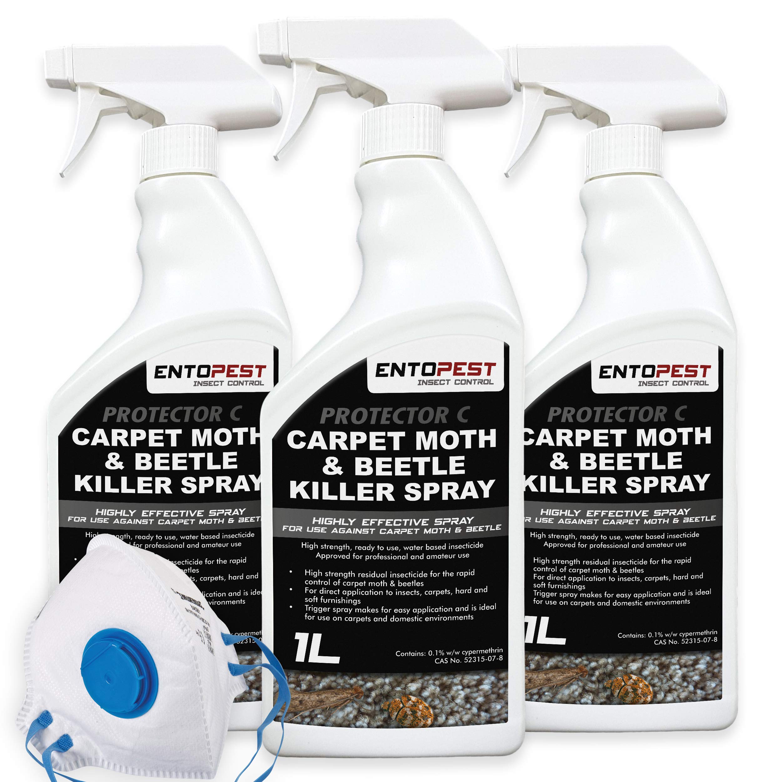 Buy Entopest Killer Spray Carpet Moth & Beetle Control 3 x 1L with
