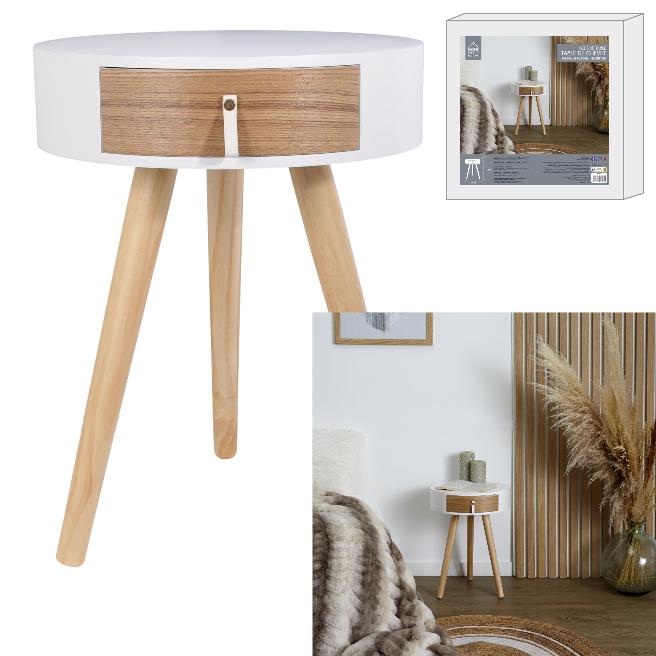 MESA C/CAJÓN D.35 H.46,5 CM BL
