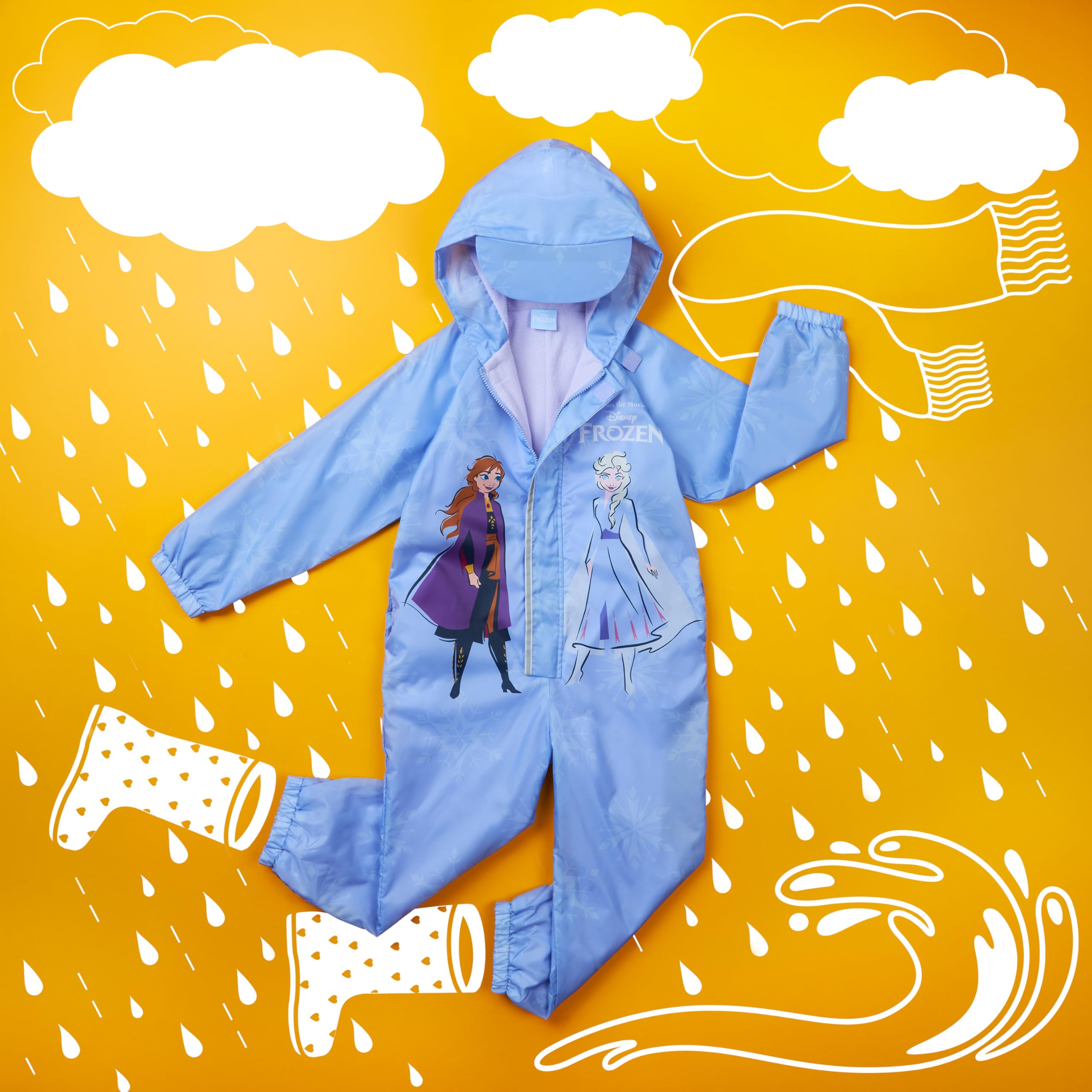 Get Trend Disney Combinaison de Pluie Fille et Tout Petit Imperméable Enfant avec Capuche Polaire Vetement de Pluie
