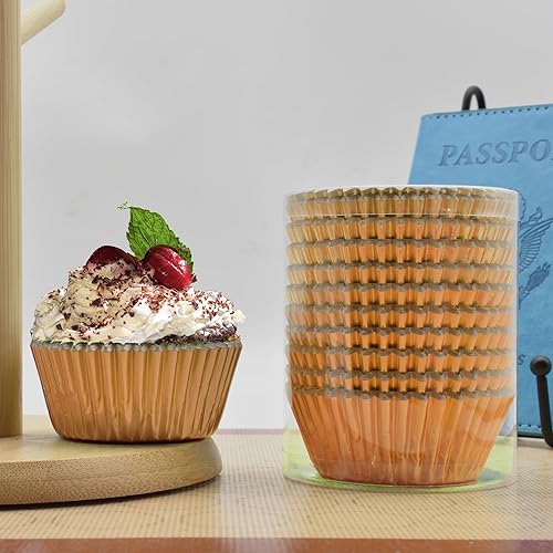 Miniatura 9 de 200 piezas de papel de aluminio plateado Cupcake Liners estándar tazas para hornear muffins cajas de papel