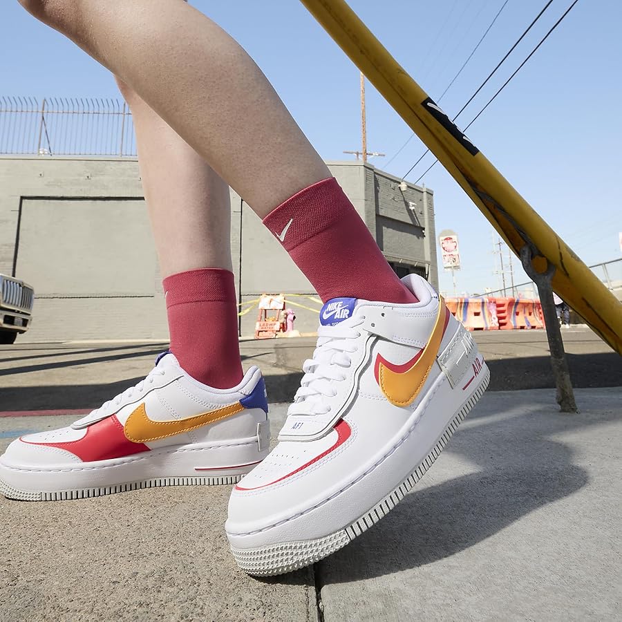 Amazon.com | Nike Air Force 1 Shadow White/Sundial-Siren Red