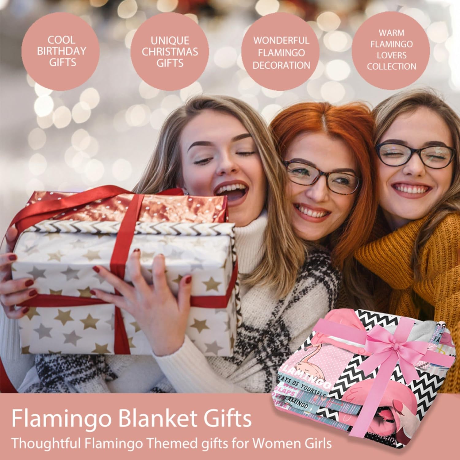 Flamingo Blanket,Pink Flamingo Gifts for Kids Girls Women,Flamingos Lovers,Soft Flannel Flamingoes Throw Blankets for Girls Bedroom Decoraiton,Pink,50 in x 40 in Small for Kid - Image 4