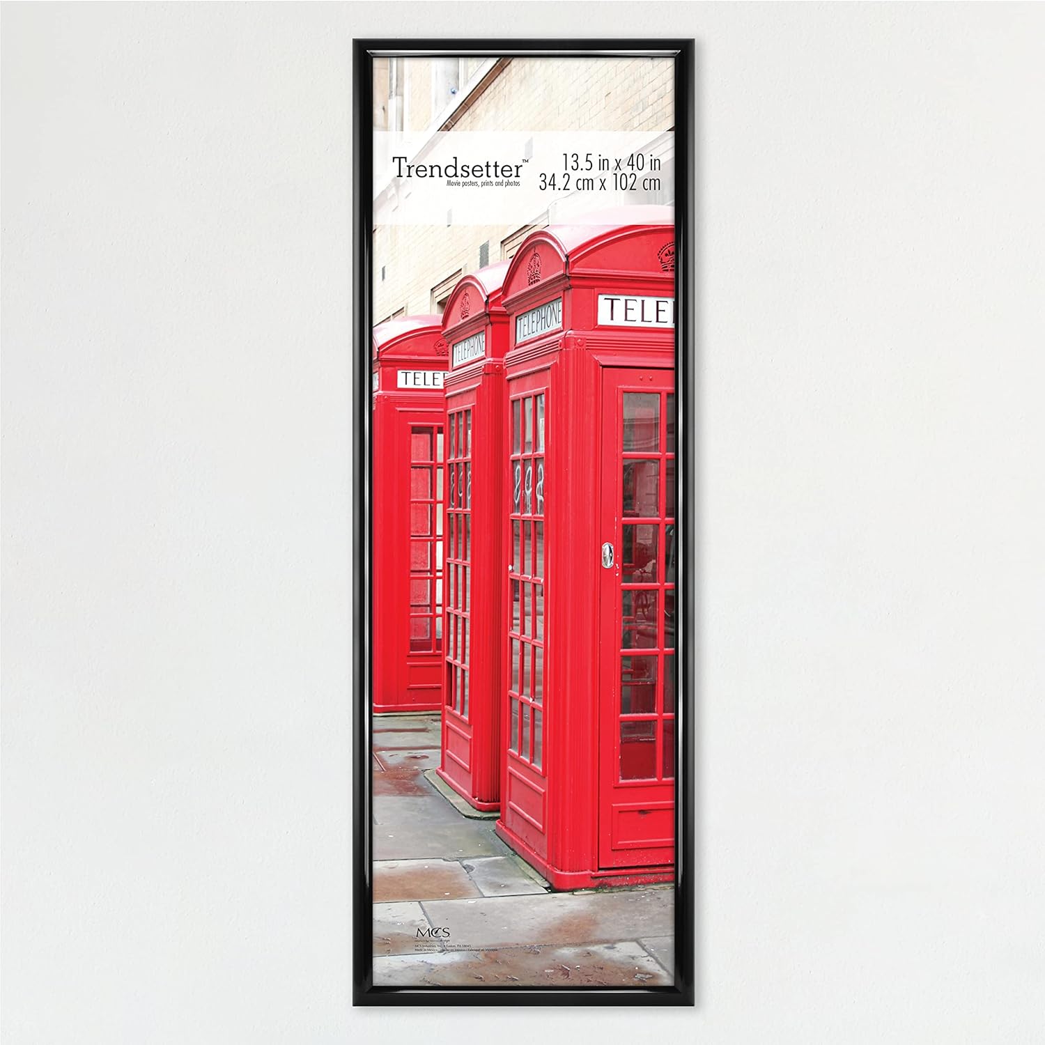 MCS Trendsetter Poster Frame, Black, 13.5 x 40 in, Single 13.5 x 40 in Single