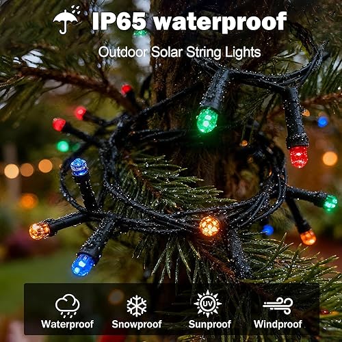 Miniatura 4 de Luces solares de Navidad al aire libre, 400 luces LED de Navidad mejoradas de 139 pies con control remoto, 19 modos, impermeable, multicolor, luces
