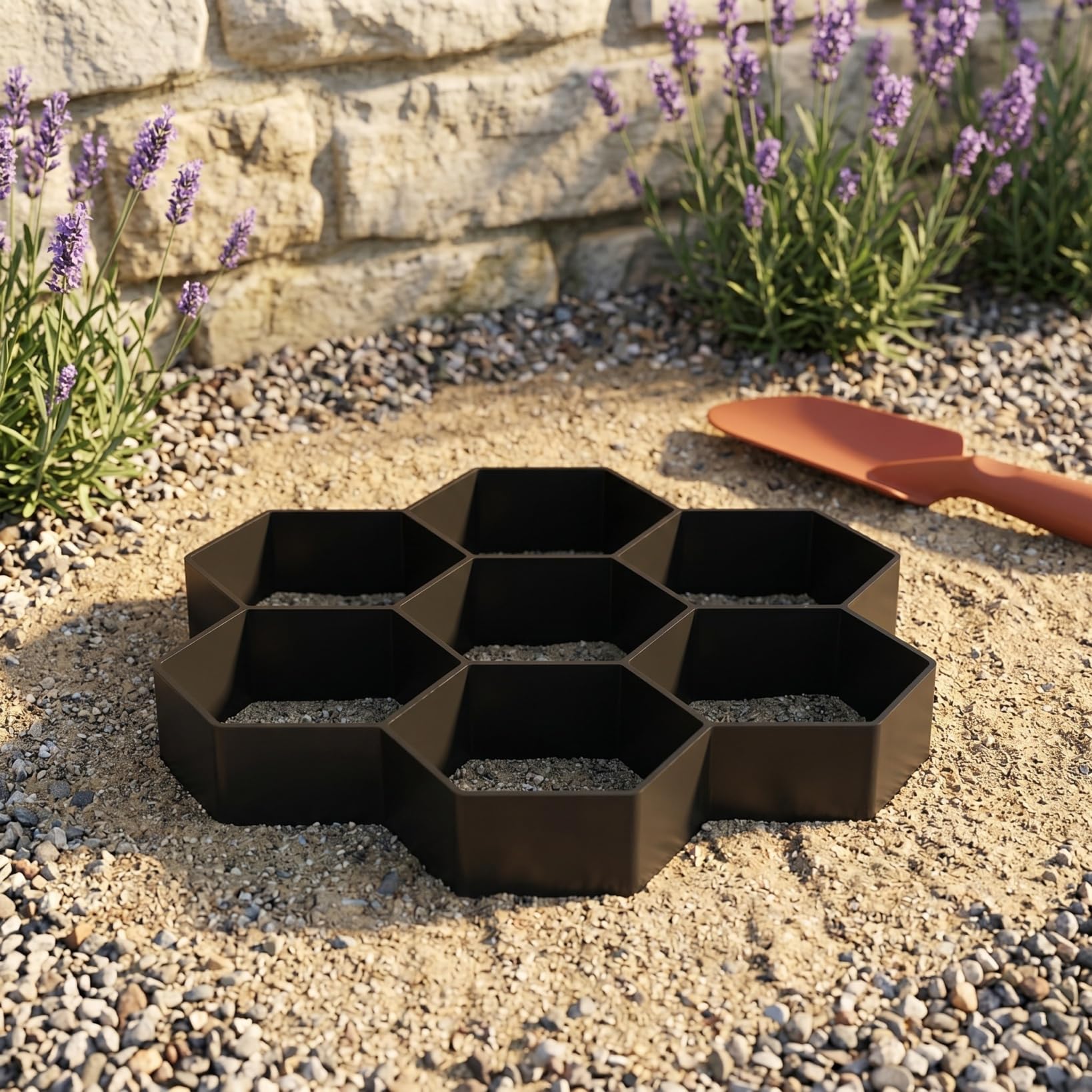 Moule Hexagonal à pavés de Jardin Moule à béton Réutilisable Plastique Solide Allée Terrasse Décoration Extérieure Outil Manuel 7.2x6.7In