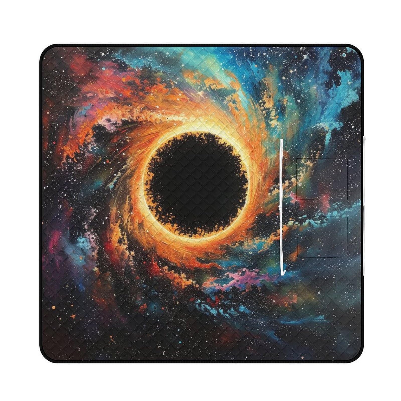 3D Impression Plusieurs Trous Noirs Couverture Pique Nique Art Tapis Pique Nique Nappe Picnic Couverture De Pique-Nique pour Le Voyage, Le Camping, Les Vacances, Etc 200x200cm