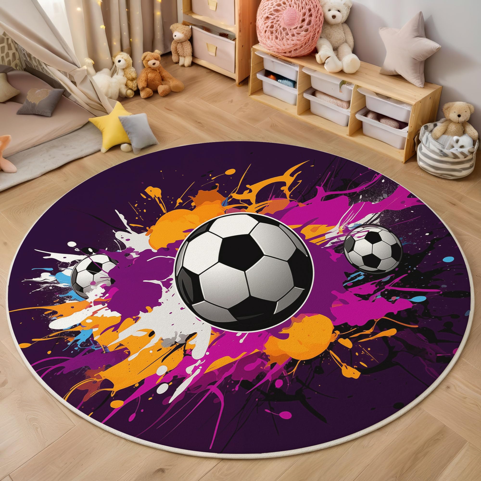 Tapis rond lavable et antidérapant pour en finir avec les taches du salon