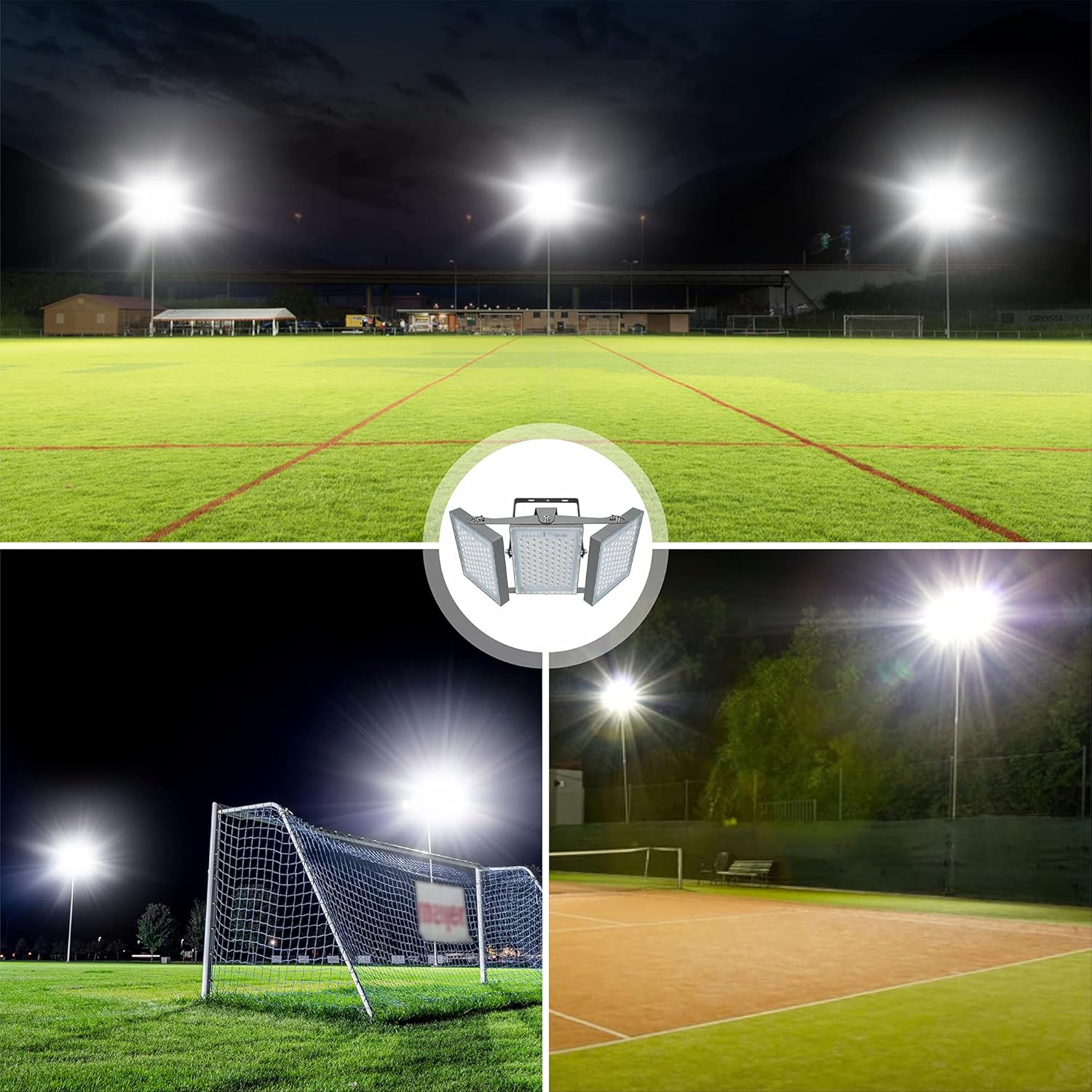 Buу 2 gеt 3 STASUN LED Flood Light, 450W 40500lm Super Bright Outdoor Security Lights with Wider Lighting Angle, 5000K, Adjustable Heads, IP65 Waterproof LED Security Area Lights for Yard, Warehouse, Parking Lot