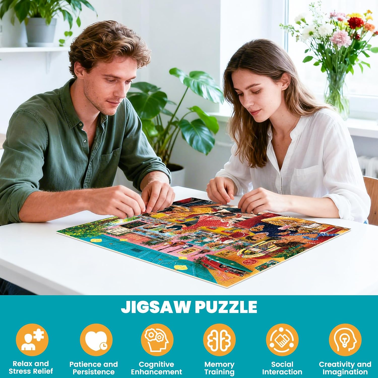 500 Piece Puzzle for Adults, Retro Diner Jigsaw Puzzle 500 Pieces image 5