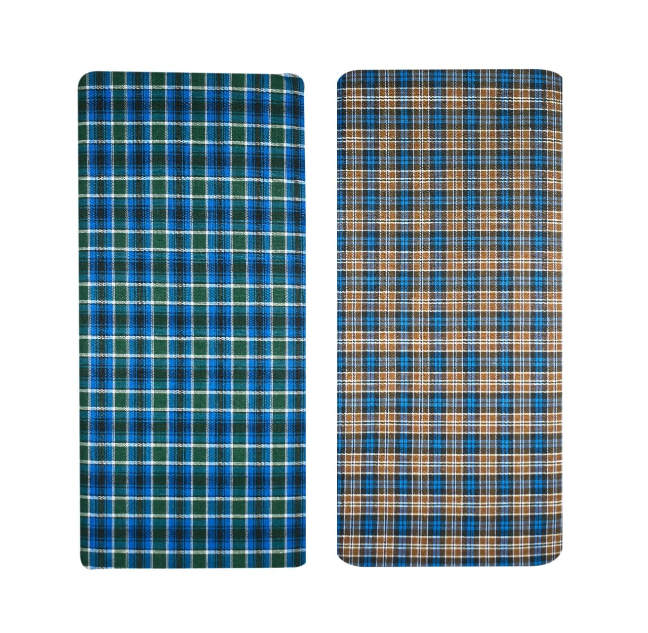 Men's Regular Fit Premium Cotton Checks Lungi - (2072_Assorted_2.25 Meters) Combo Pack of 2