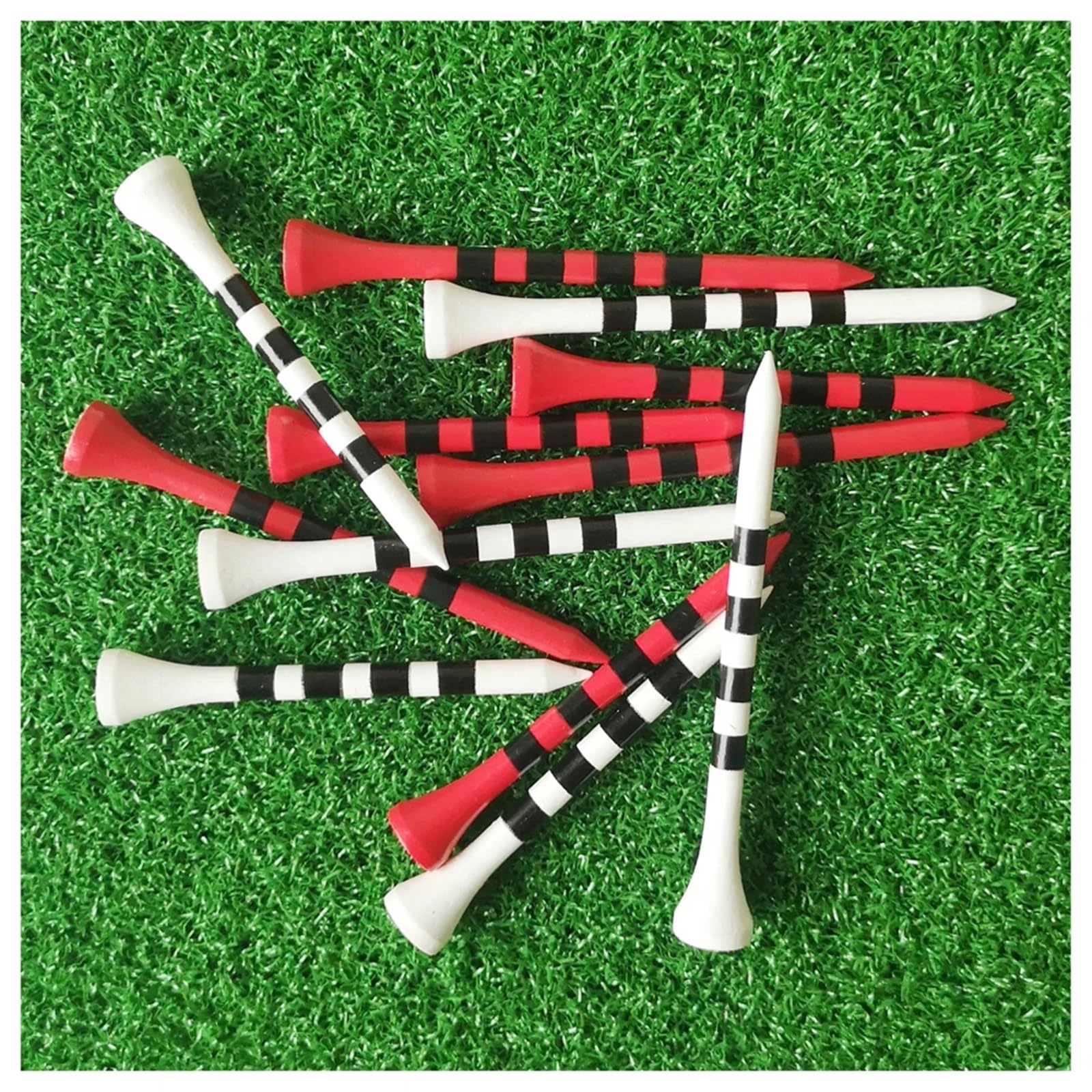 Golf Tee 100 Teile/Paket Golf-Tees Aus Holz 4 Schwarz Streifen Weiß Schwarz FüR Einen Idealen Abschlag