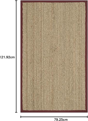 Miniatura 245 de Safavieh Colección de fibra natural NF115P - Alfombra (fibra natural), color gris, Fibras naturales beige, (Natural/Beige),Natural/Negro,Natural
