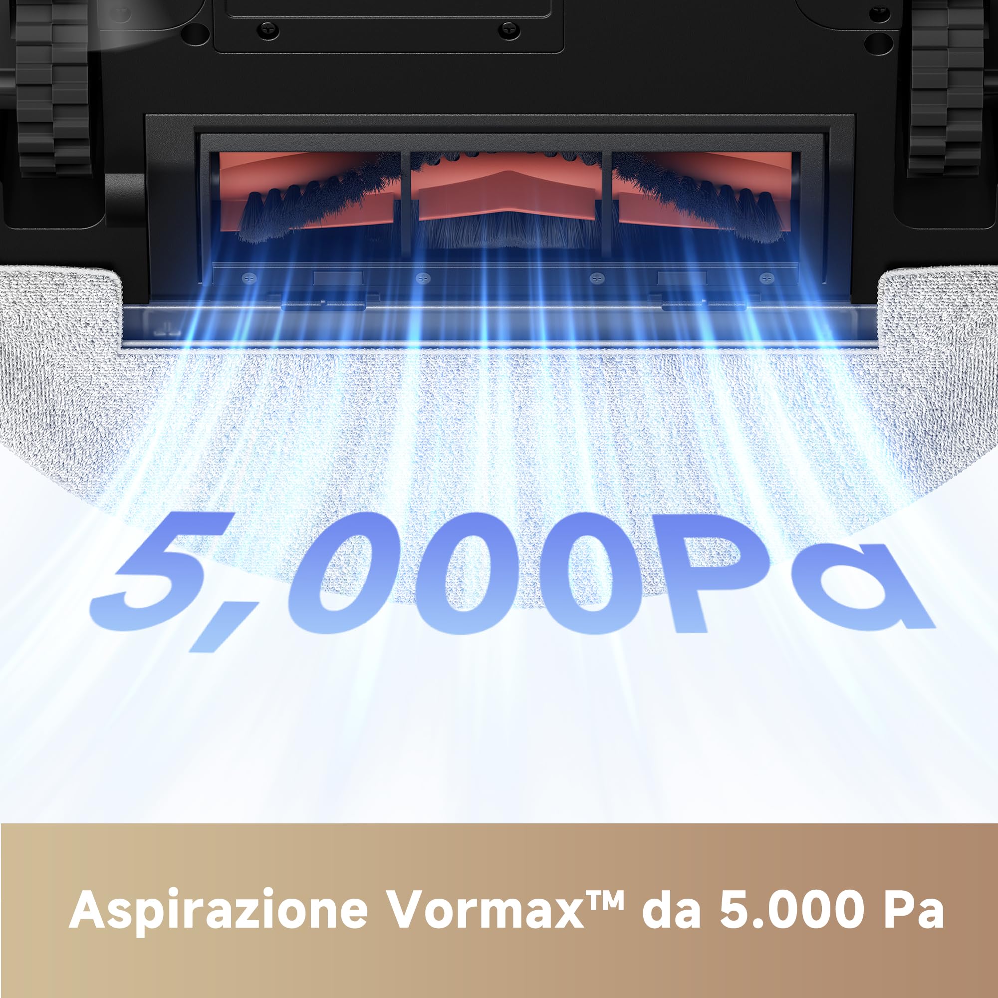 MOVA E20 Robot aspirapolvere e lavapavimenti Navigazione LDS, Potenza di aspirazione di 5.000 Pa, Aspirapolvere e Mop 2-in-1, Corpo Compatto