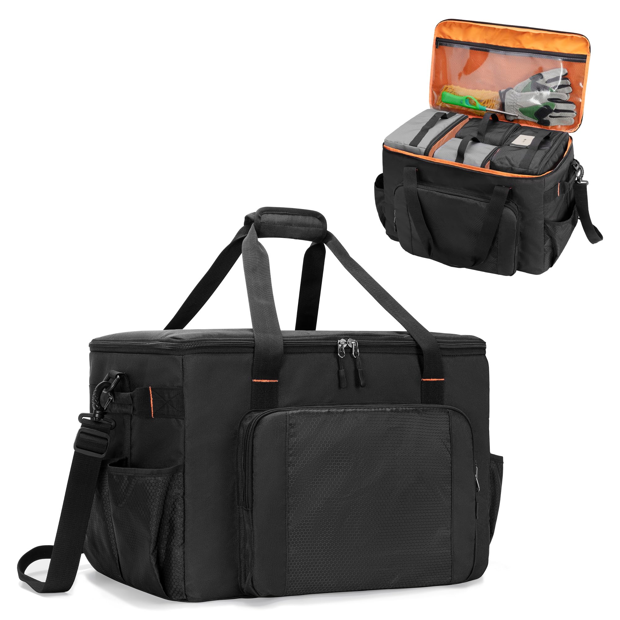 GRAOSO Camping Organizers and Storage, 4 Pcs Packing Cubes with Carrying Bag, 5-in-one with Hard Bottom Storage Bag for Travelling, Toys, Dolls, etc,