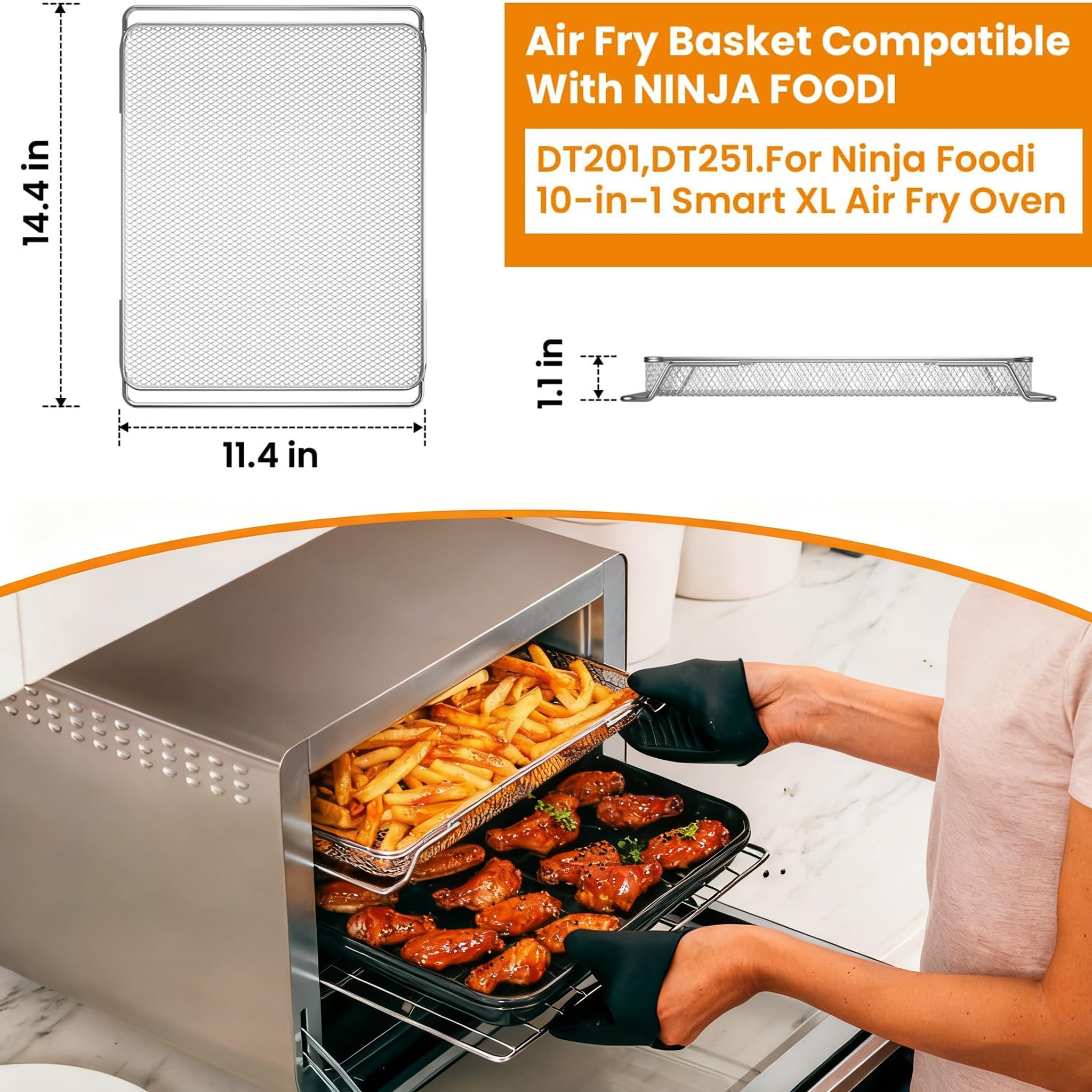 Amazon.com: For NINJA Air Fryer Basket Replacement, Baking Trays