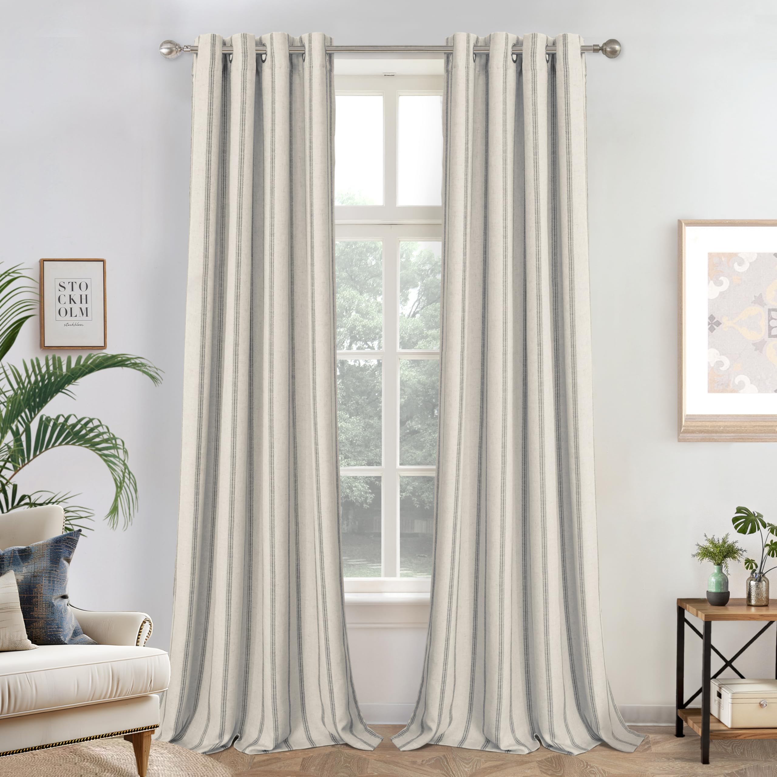 Amazon.com: DriftAway Farmhouse Linen Blend Blackout Curtains 102
