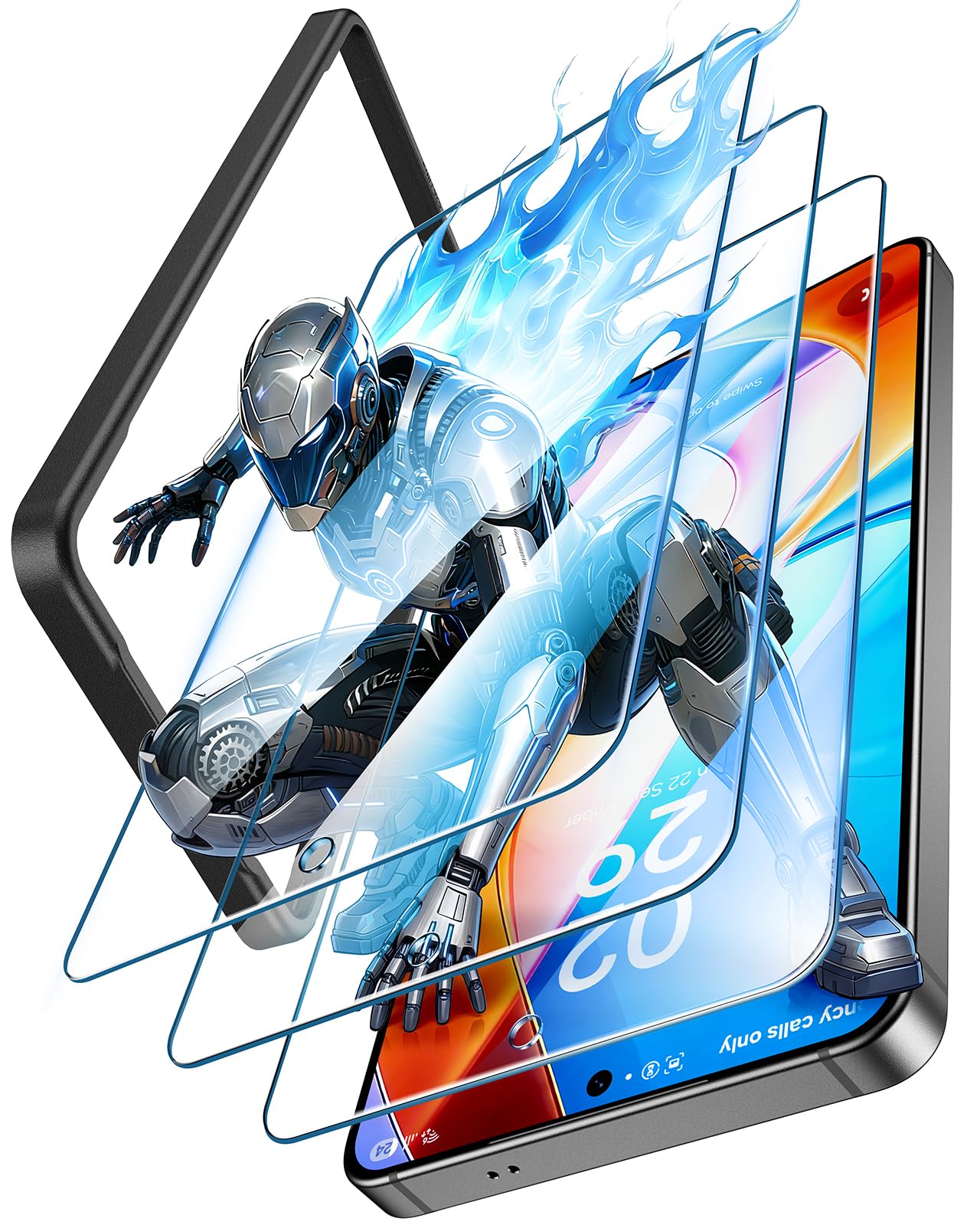 LK 3 Stück Schutzfolie für Samsung Galaxy S26 5G Panzer Schutz Glas, 3 Folie mit Kratzen Rahmen Installationshilfe, [9H Härte Panzerglasfolie], HD Klar Displayfolie, Anti- Kratzer Schutz, Bläschenfrei