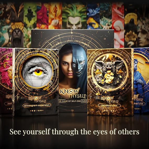 Know Thyself Expanded Edition Base Game + 2 Expansion Sets (4 Expansions in 2 Boxes) Deep Conversation Card Game for Adults, Couples & Friends Self-Discovery, Archetype & Depth Cards