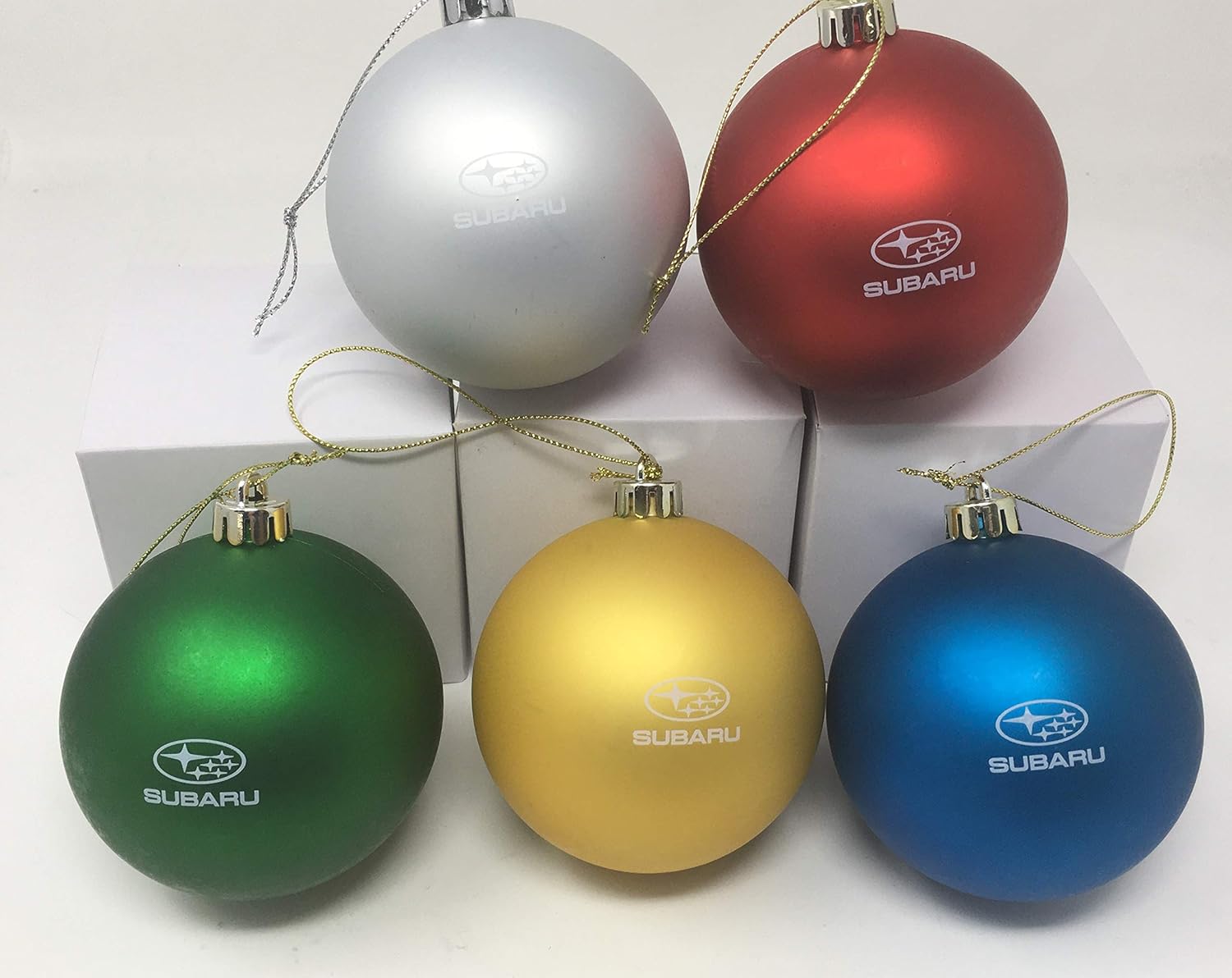 Subaru Logo Holiday Christmas Round Ornament Set of 5 Colors Forester Outback Crosstrek Ascent BRZ Sti WRX Impreza