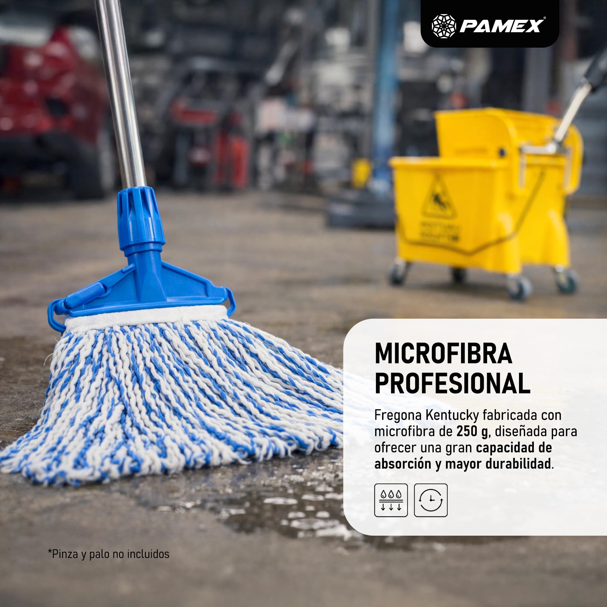 Pamex - Fregona Microfibra Kentucky Industrial 250G Antifúngica
