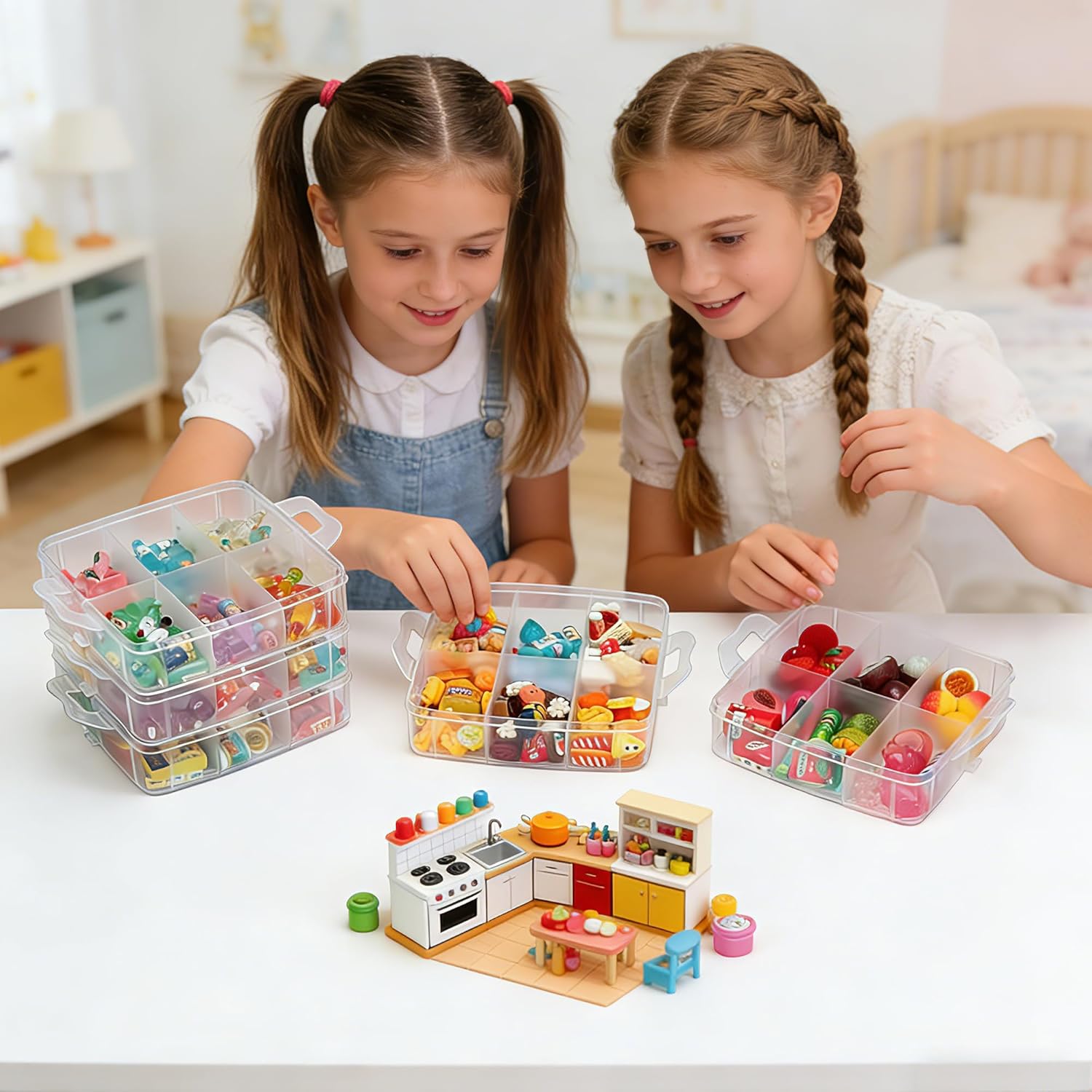 5-Tier Mini Brand Storage Case with Adjustable Compartments, Plastic Organizer Box for Mini Brand Organizer(Case Only)