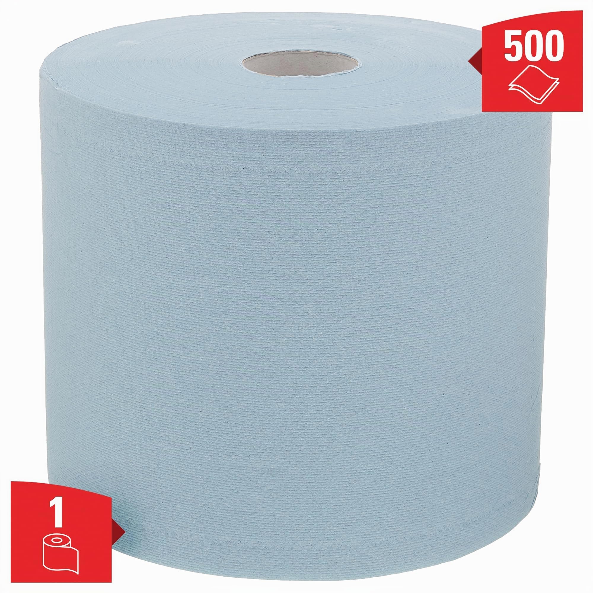 WypAll® L20 Essuyeurs 7300 – Essuie-Tout Bleu à 2 Épaisseurs pour Ateliers de Maintenance & Entretien – Maxi Bobine Industrielle, 1 Rouleau x 500 Formats