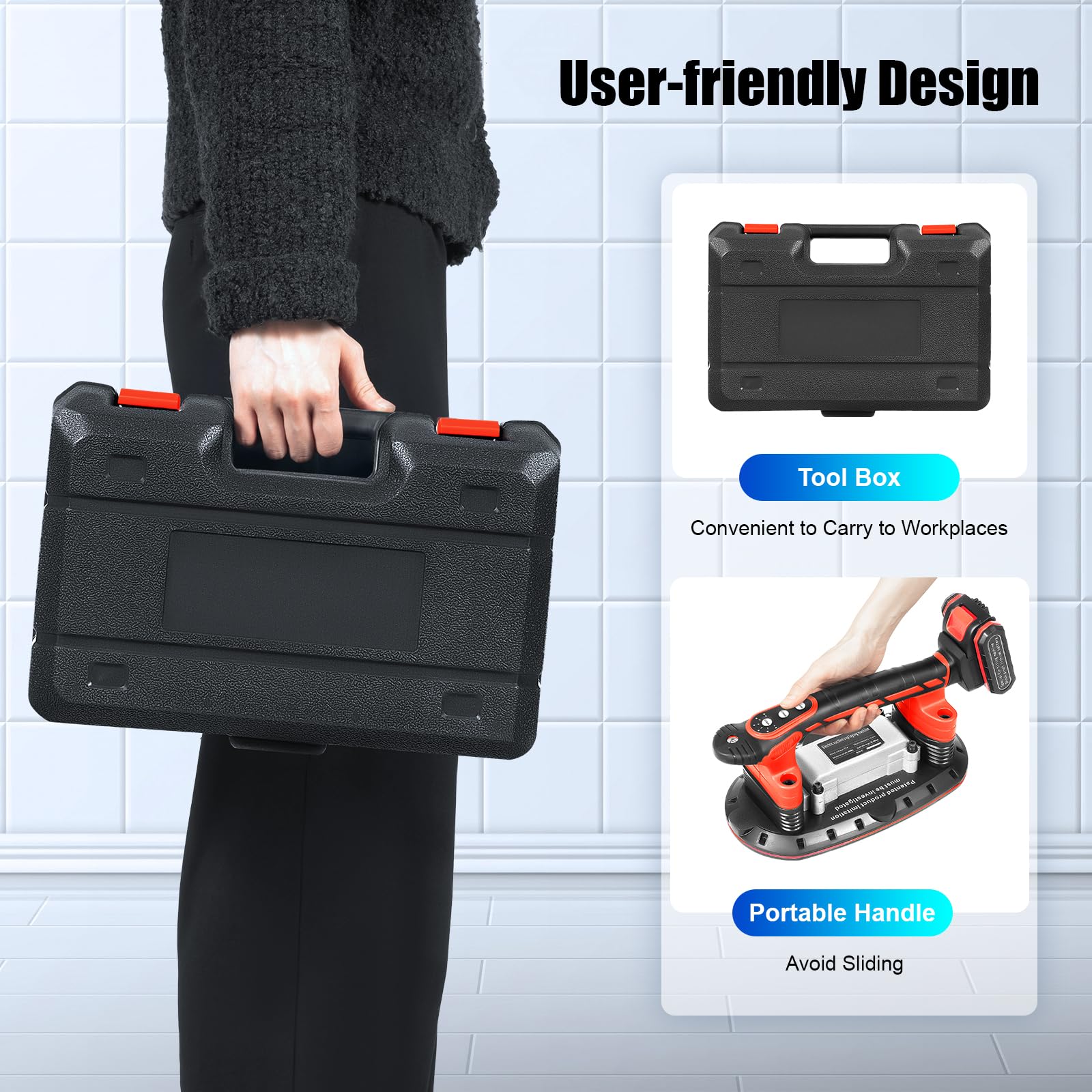AOOUNGM Multifunktionaler Saugheber, Elektrischer Vakuum Saugnapf, Tile  Installation Tool Vibration, 6-Geschwindigkeits Saugheber Fliesen,  Fliesen-Installationsmaschine mit zwei Batterien : Amazon.de: Gewerbe,  Industrie & Wissenschaft
