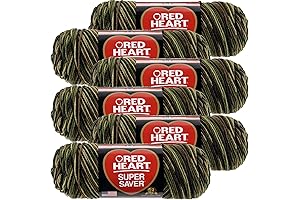 Red Heart Camouflage Super Saver Yarn 6/Pk - The Perfect Concealment for Your Next Project