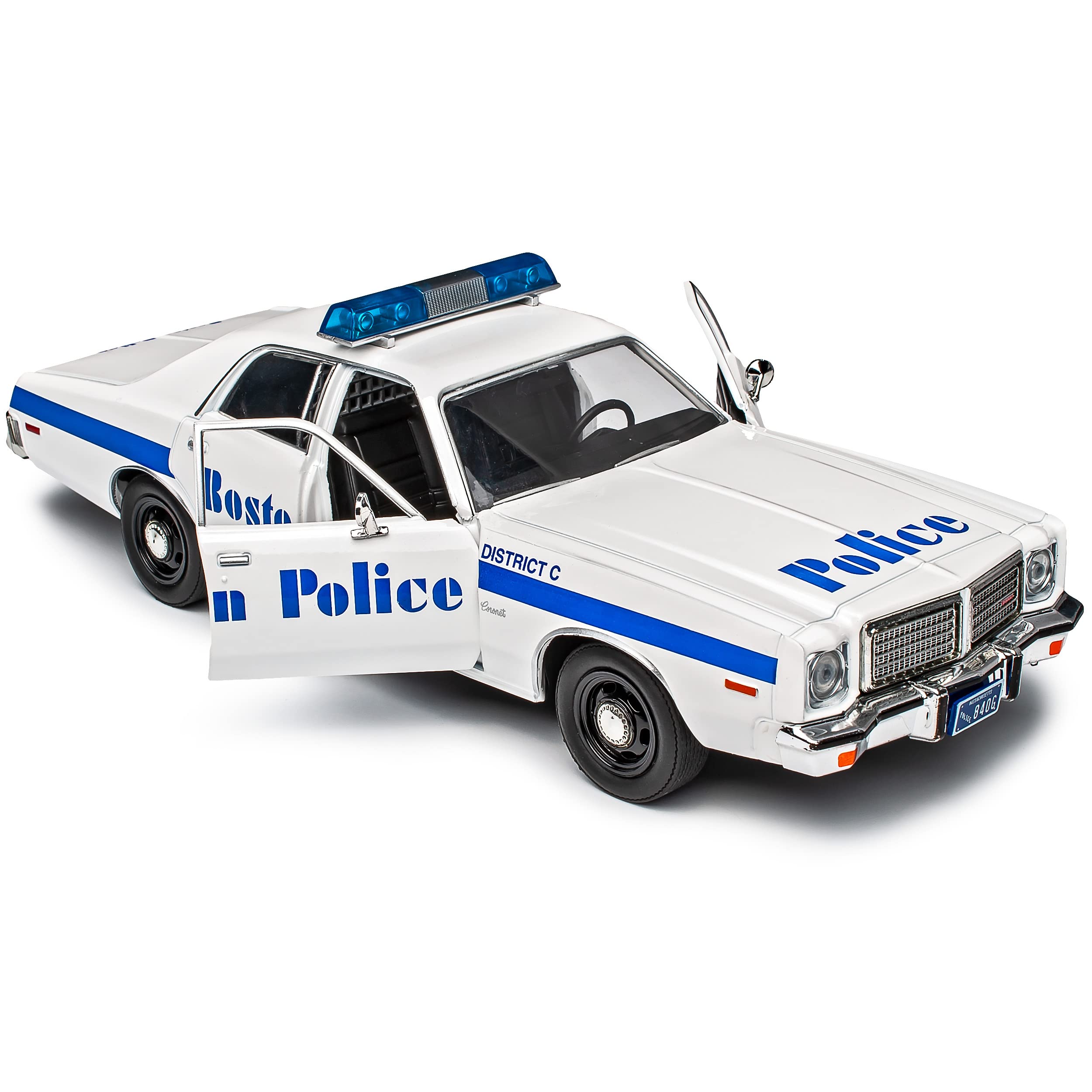 Generisch Defekte Verpackung Dodge Coronet Boston Police Department Polizei Weiss 1/24 Greenlight Modell Auto